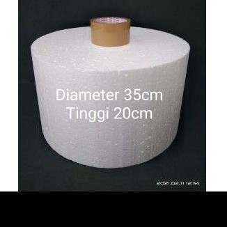 Bulat Diameter 35cm (Kotak 35x35cm) Tinggi 16-20cm Dummy Cake Styrofoam Gabus Kue