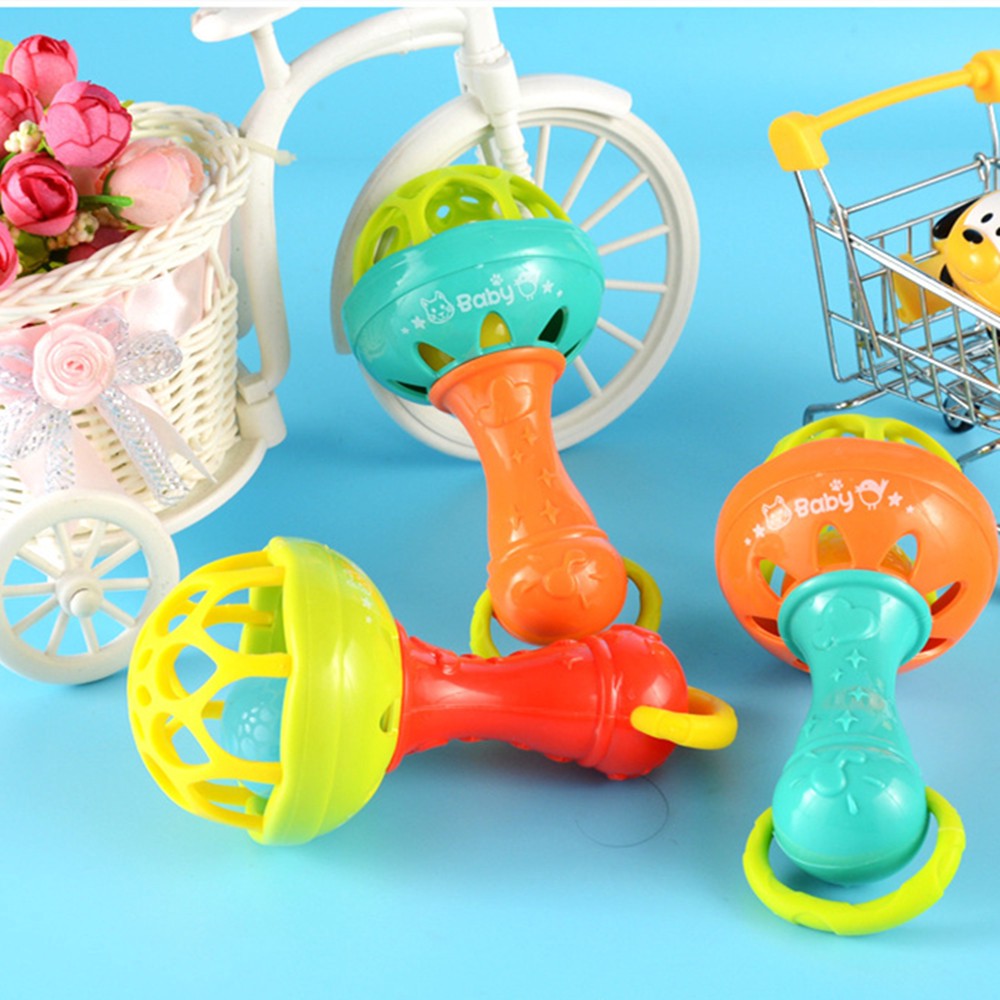 Mainan Bayi Rattle Stick Bunyi Kerincingan Baby Soft Teether Gigitan Bayi BPA Free