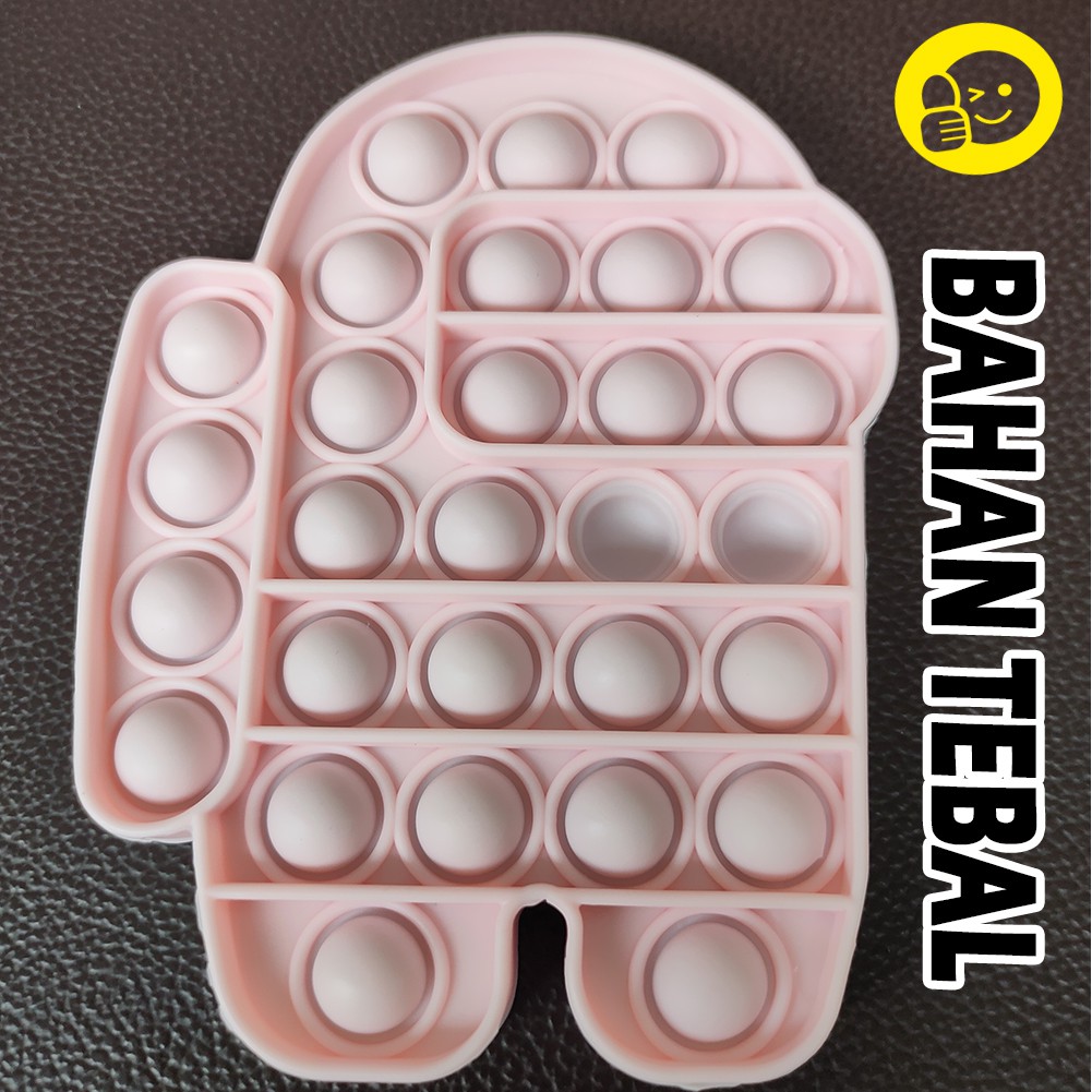 POP IT Among Us Rainbow / pop it fidget toy among us MURAH-AmongUs pink