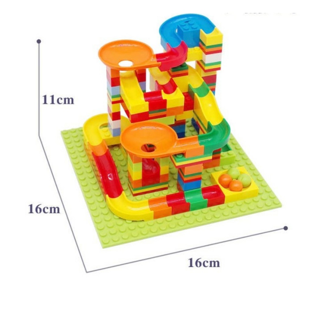 Mainan Balok Susun Brick Building Blocks Marble Race Run Maze Balls Track Slide Ball - Block Balok Susun