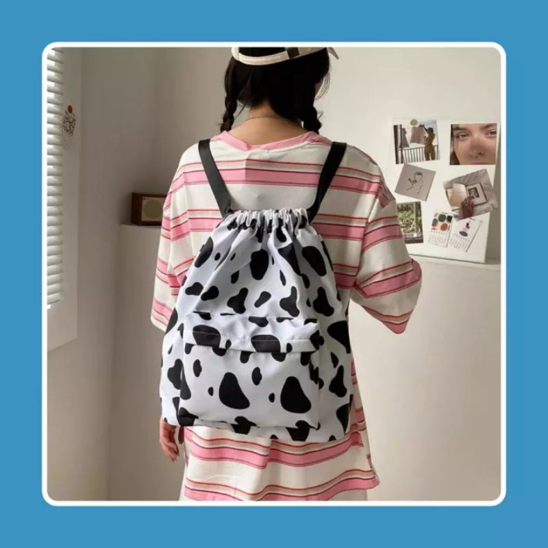 EMOEMO — Ransel Mini Selempang Serut Motif Sapi