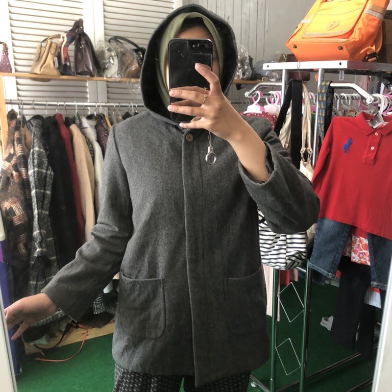 coat wool hoodie