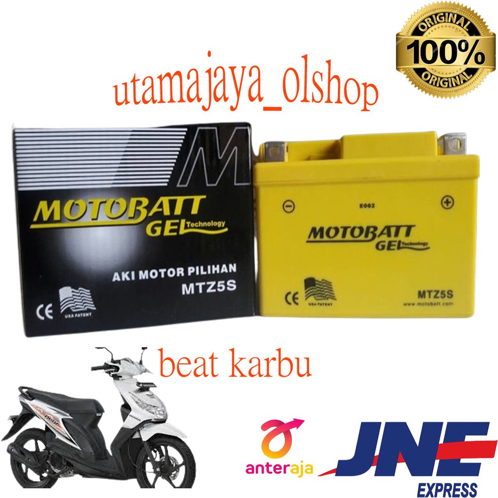 aki motor HONDA beat karbu motobatt MTZ5S accu original