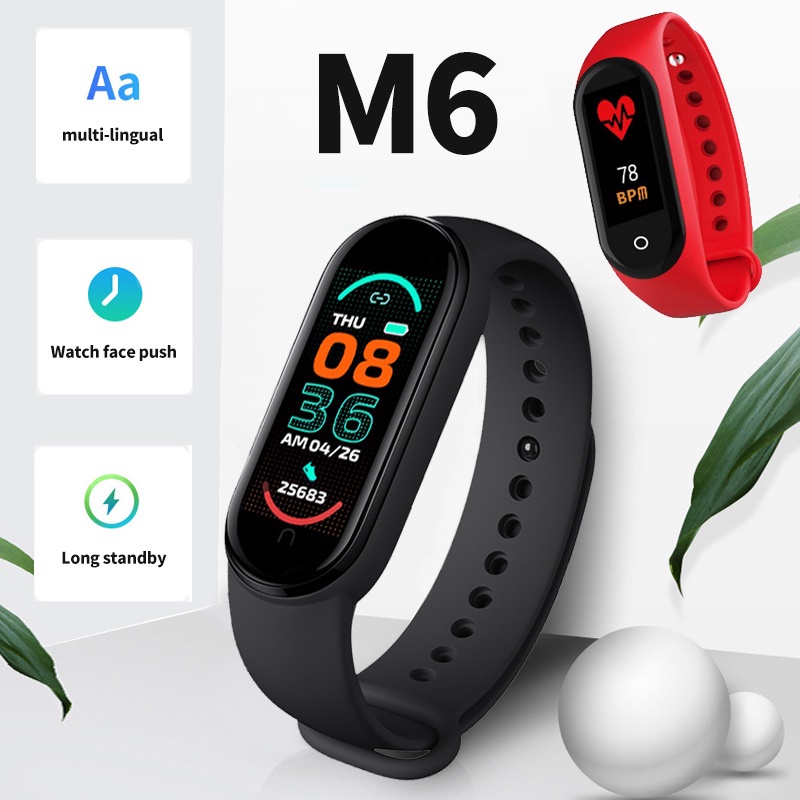 M4/M5/M6 Watch SmartBand Original Jam Tangan Sport Smartband Tracker Kesehatan Olahraga Waterproof