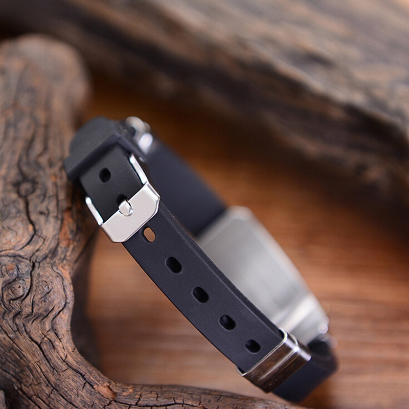 Gelang Bahan Stainless Steel Warna Hitam Untuk Pria
