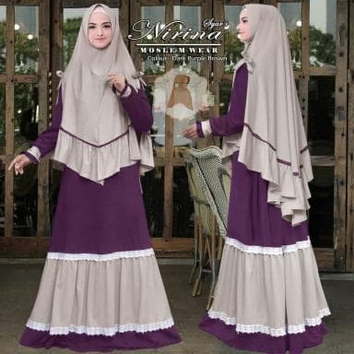 Gaun / dress wanita / cewe NIRINA SYARI (EP) BAJU MAXI  MUSLIM BUSUI GAMIS WANITA DEWASA - P
