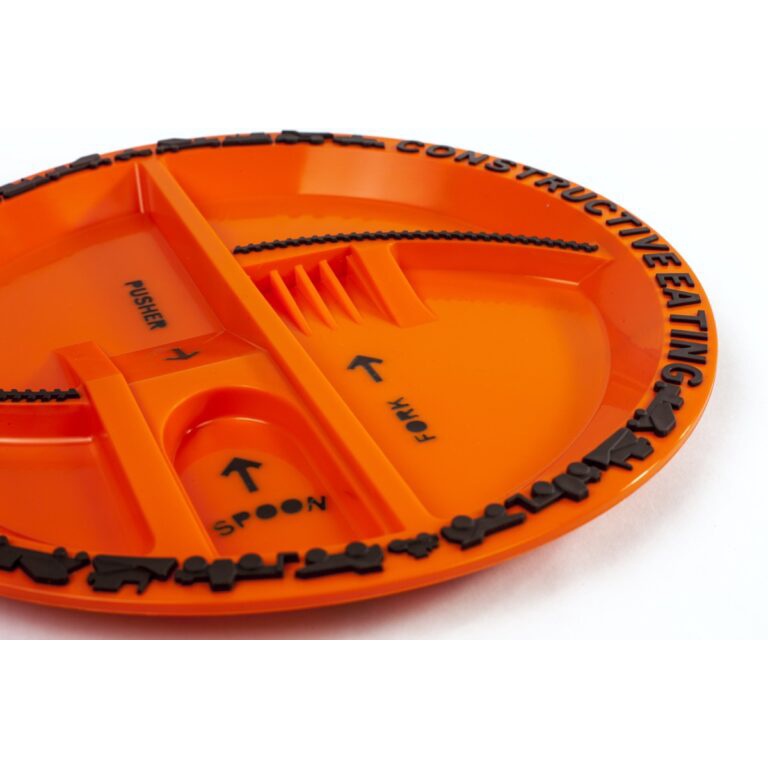 Constructive Eating - Construction Plate, Alat latihan makan piring sambil bermain tipe konstruksi made in USA - Therapy Tools