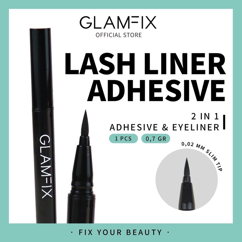 GLAMFIX Adhesive Lash Liner / Lem Bulu Mata 2in1 bisa untuk Eyeliner / Lem Bulu mata | GLAM FIX Alat Kecantikan Makeup YOU | BPOM ( YOU MAKEUPS OFFICIAL STORE )