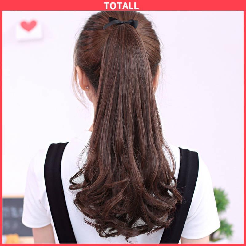 COD Wig Ponytail Panjang Keriting Lace-up Jenis Gelombang Besar Realistis Potongan Wig Alami-Totall