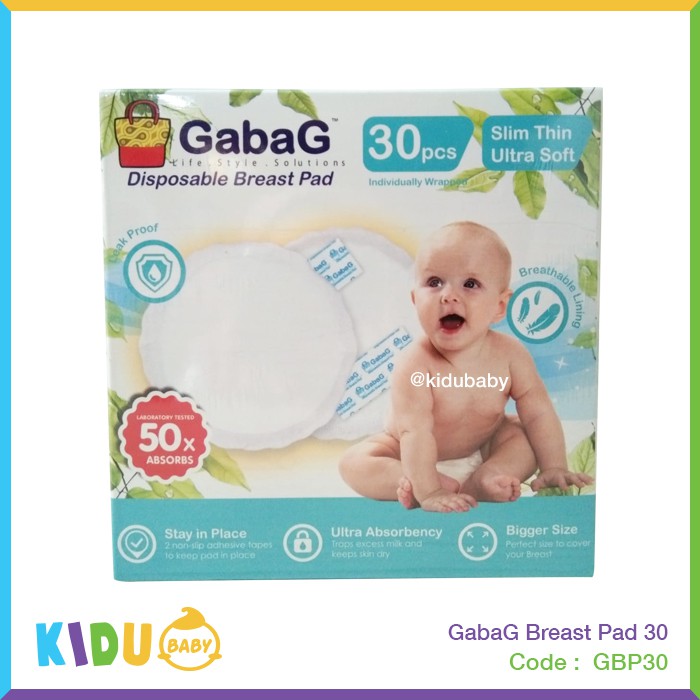 Breast Pad Slim Thin Ultra Soft by GabaG 50+10 / 30 / 56 / Satuan Premium Classic Kidu Baby