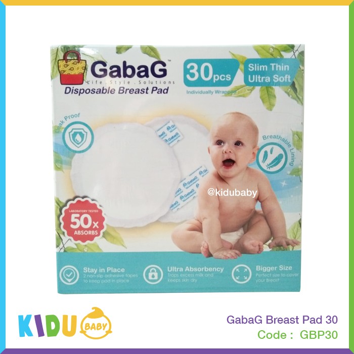 Breast Pad Slim Thin Ultra Soft by GabaG 50+10 / 30 / 56 / Satuan Premium Classic Kidu Baby