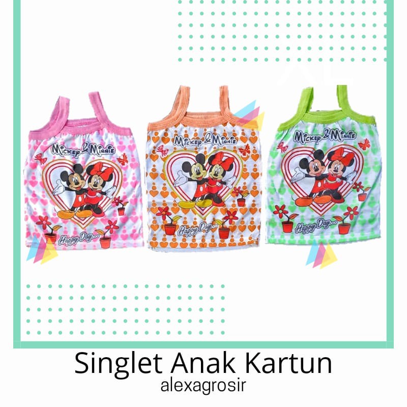 Kaos Singlet Anak 2-3 Tahun Size L Karakter