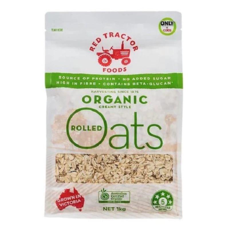 

Red Tractor Oats Rolled Organic/Creamy Style 1kg/Import