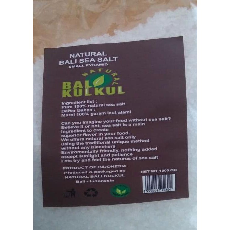 

Coarse Kechil Sea Salt Garam Laut 1 Kg - Natural Bali Kulkul BERGARANSI