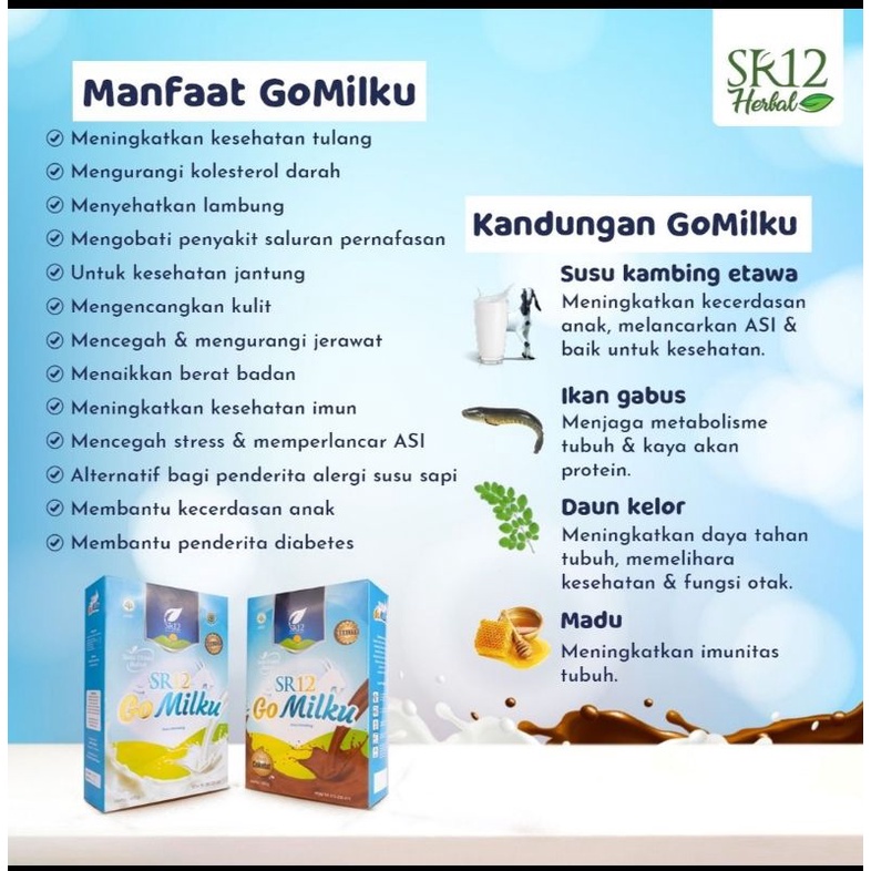 

GOMILKU SR12 susu kambing etawa HALAL&TERBAIK