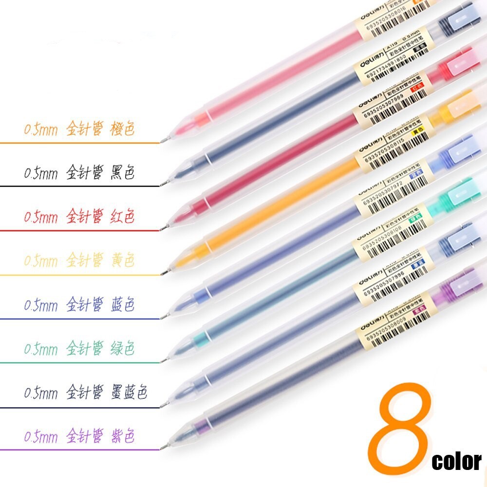 PULPEN GEL WARNA 0.5 MM DELI A119 NEEDLE TIP UJUNG LANCIP BOLPEN PEN GEL MURAH