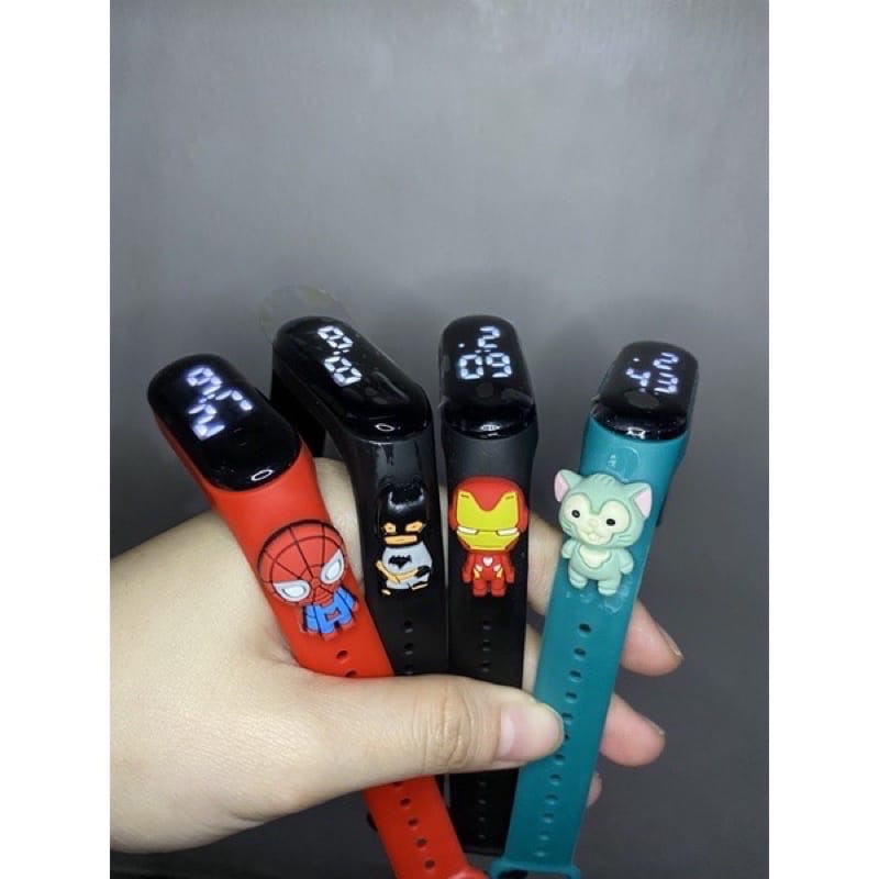 Jam Tangan Anak Elektronik LED Motif Kartun Tahan Air-BATMAN