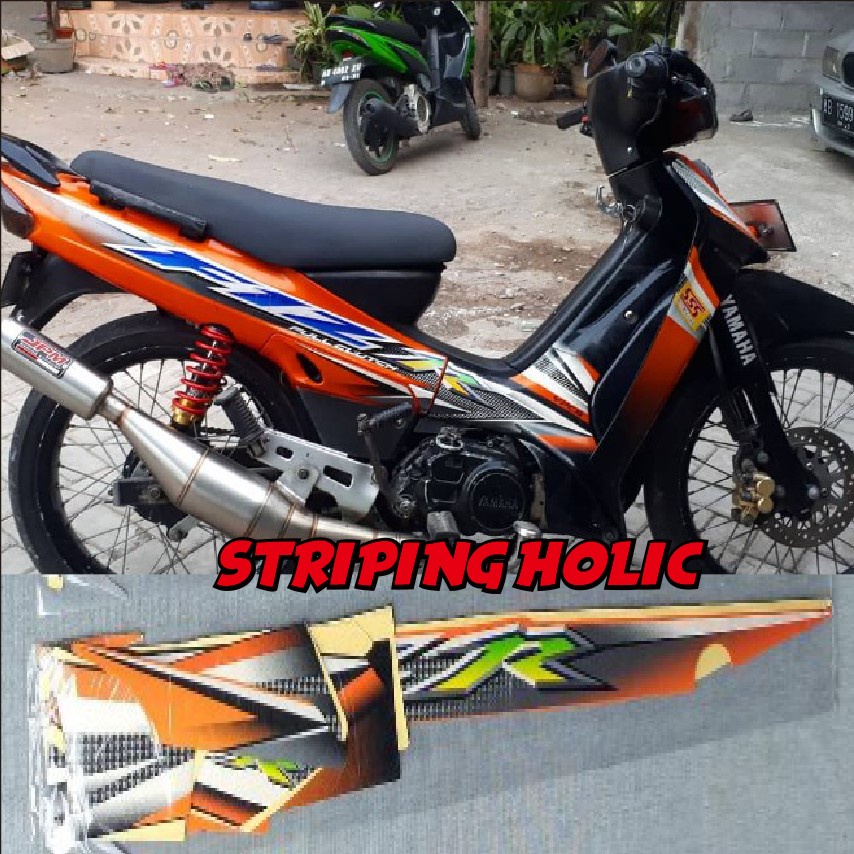 STICKER STRIPING LIS STANDAR ORI FIZR FIZ R 2004 WARNA OREN ORANGE