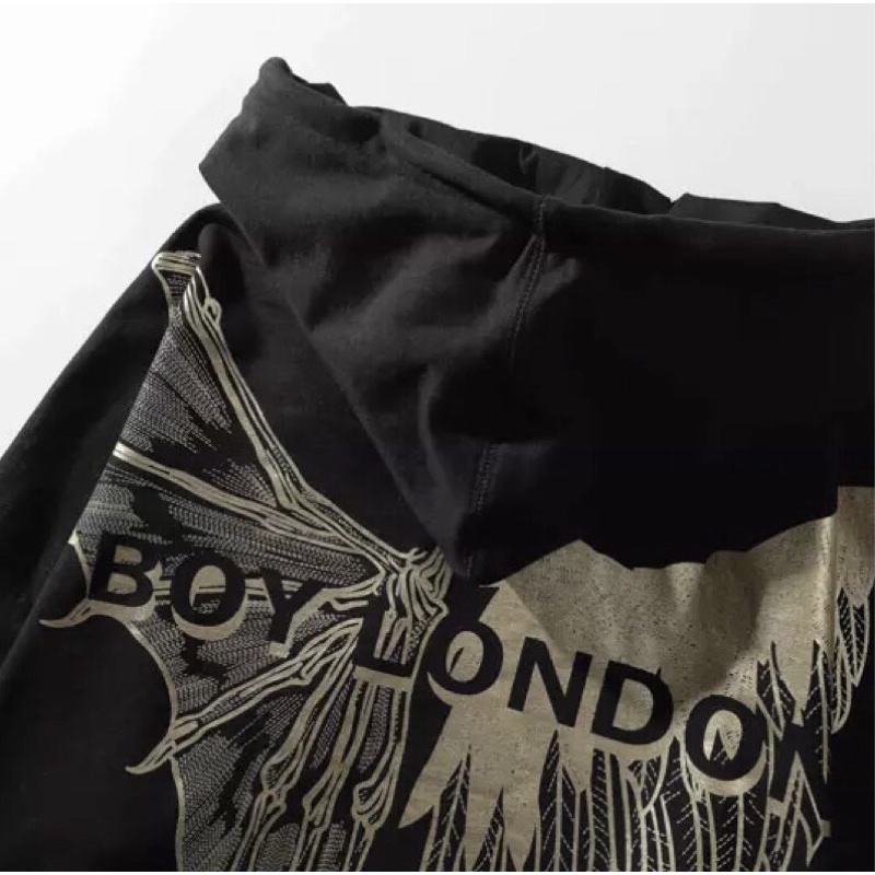 BOY16 SWEATER HOODIE BOY LONDON WINGS GOLD IMPORT PRIA WANITA ASIA EROPA KOREA AMERIKA INGGRIS