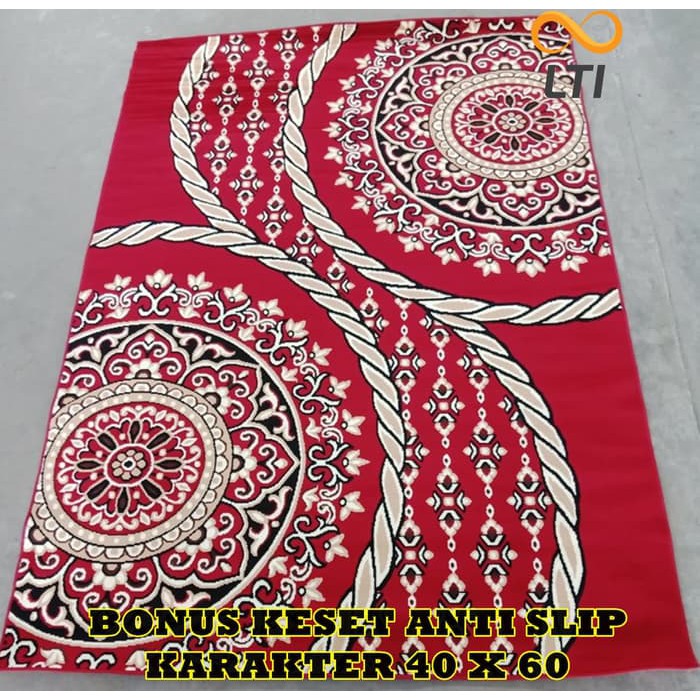 Karpet Permadani Lokal TERMURAH Moderno Merah 2.10 x 3.10