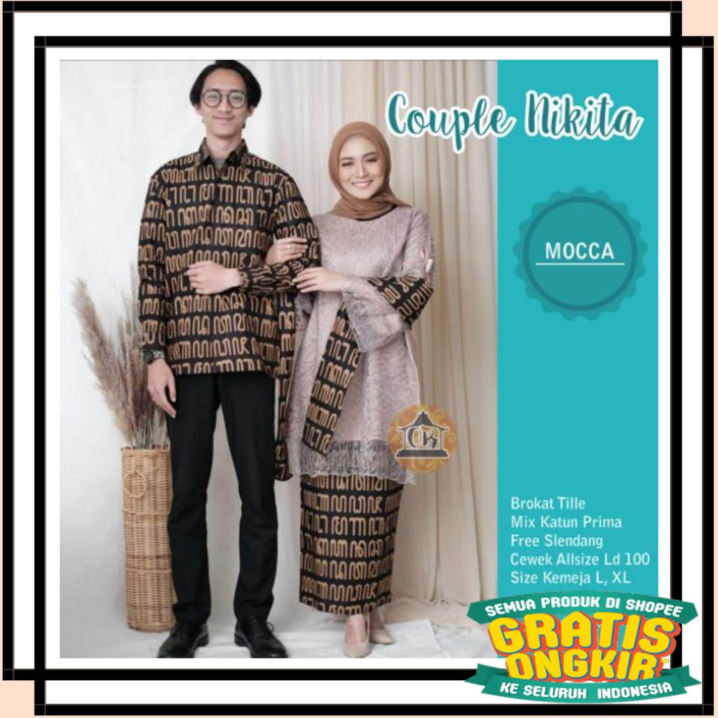 BATIK SEMARANG MURAH - TERBARU TERKINI / KEBAYA COUPLE SEMI PRANCIS Katun BAHAN KEBAYA SEMI FRANCE