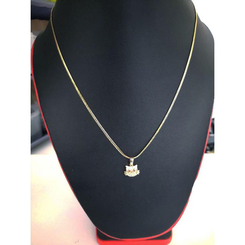 kalung titanium gold plus liontin hello kitty