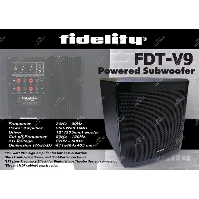 Subwoofer Aktif 12 Inch Subwoofer Karaoke FIDELITY FDT V9 PREMIUM ORIGINAL