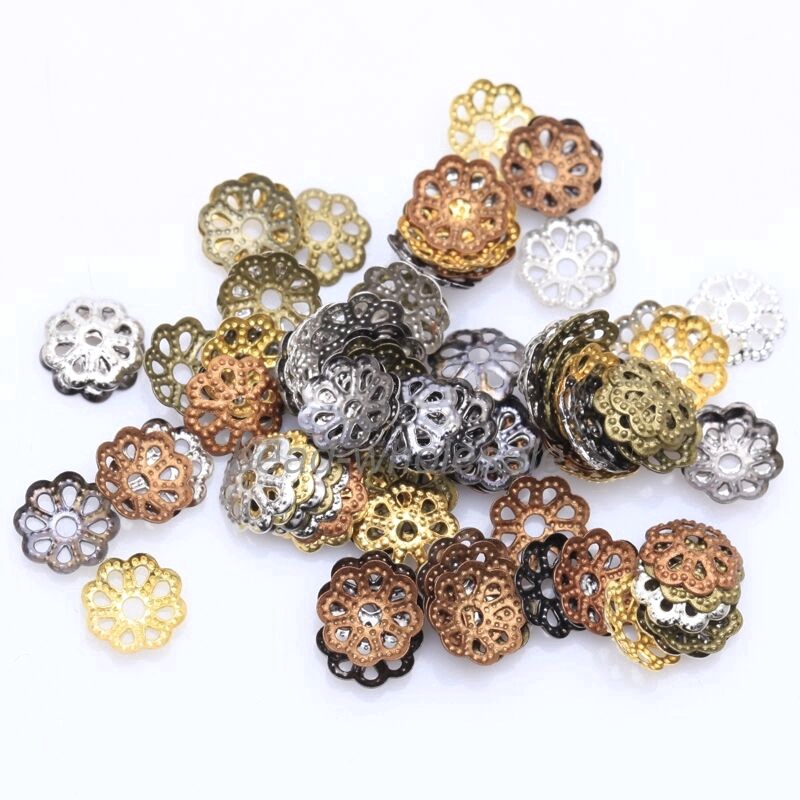 Metal Flower Beads Cap gold silver bronze bead caps For Jewelry Making DIY craft findings beads Bracelet earrings