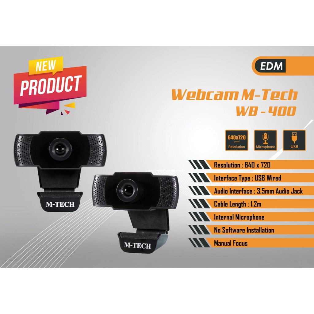 Webcam m-tech 720p Usb microphone wb-400 - web camera pc wb400