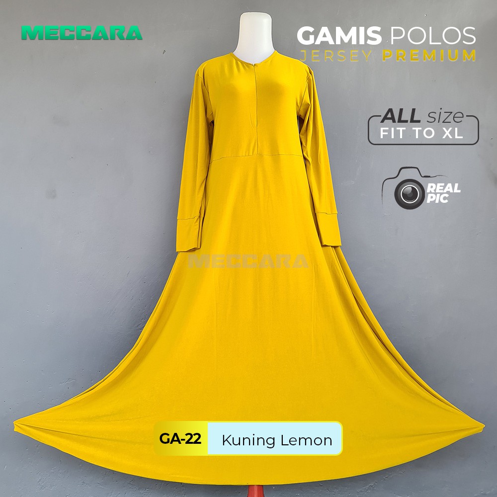 Gamis Polos Bahan Jersey Premium - Gamis Polos Lemon