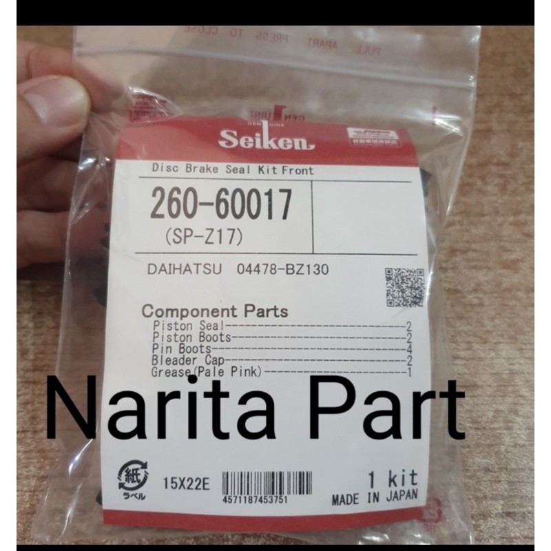Kaliper Caliper Kit karet rem Cakram Daihatsu Grandmax Seiken Asli