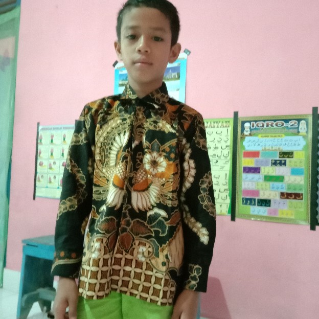 Maura Couple - Sania Ruffle Batik Couple Ori Ndoro Jowi Dnt Batik Couple Ayah & Anak