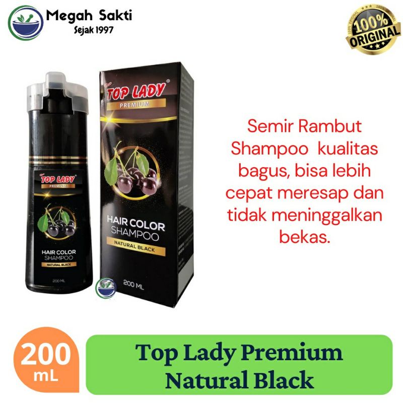 TOP LADY/SHAMPOO PENUTUP UBAN/SHAMPOO PENGHITAM RAMBUT CAT RAMBUT HAMPOO TOP LADY/TOP LADY 200ML/TOP LADY SEMIR RAMBUT