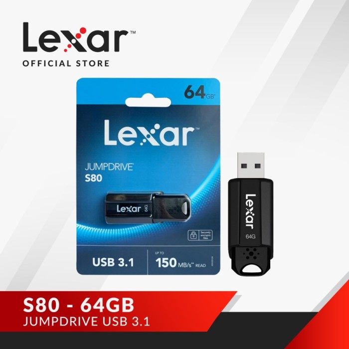 Lexar Flashdisk 64GB JumpDrive S80 USB 3.1