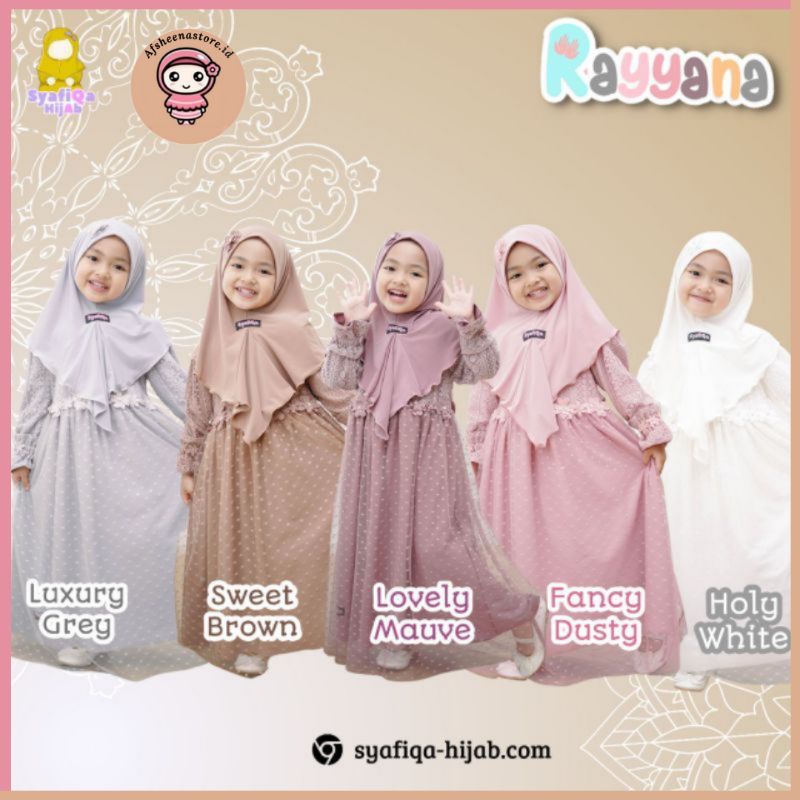Afsheenastore - Rayyana Baju Gamis Anak Perempuan Dress Pesta Eid Series