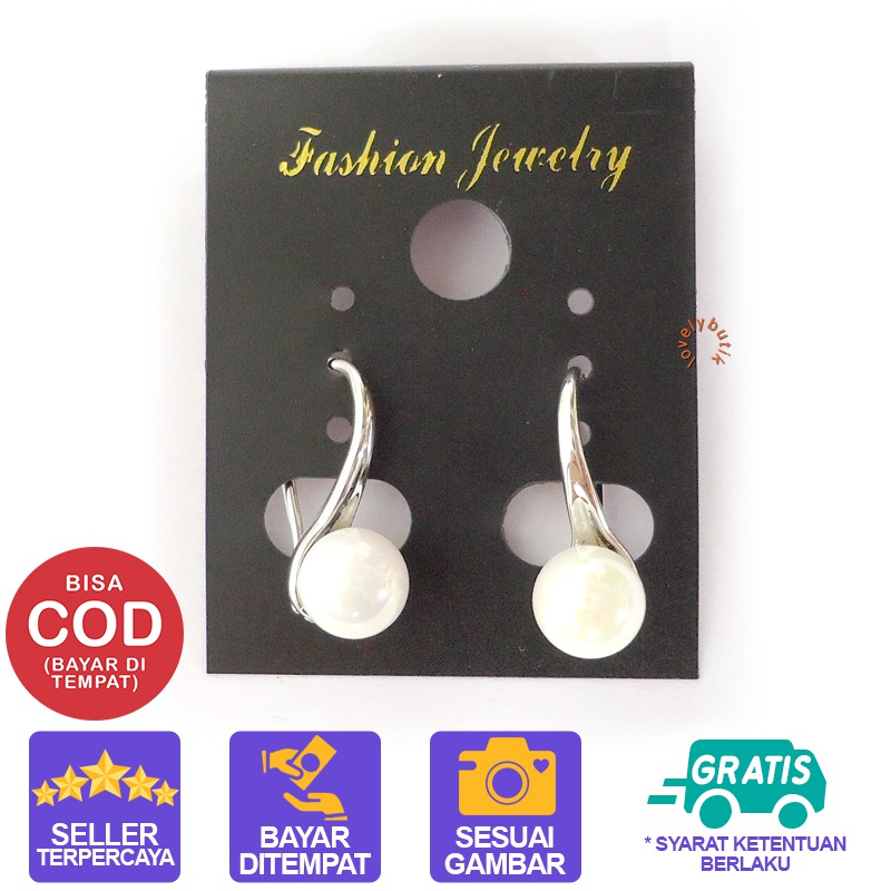 Lovelybutik Anting Xuping Perhiasan Wanita Dewasa Mari4 Anting Desi Fashion Korea Model Bola Mutiara