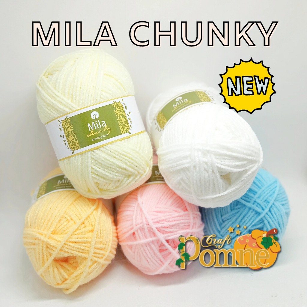 BENANG RAJUT MILA CHUNKY ACRYLIC BRAIDED YARN