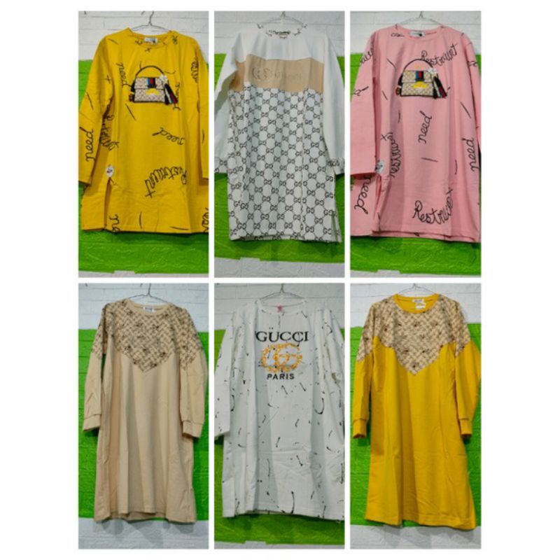 Atasan Tunik Muslim MOJO Tunik Kaos Gucci 100% Import Atasan Muslim Tunik MOJO Ready Siap Kirim