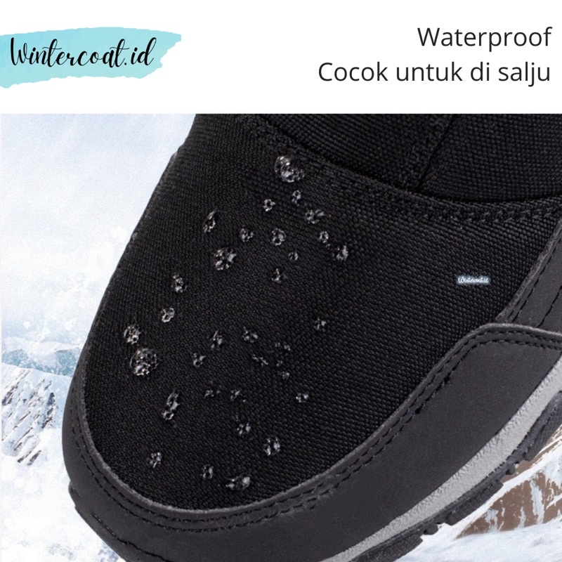 Snow boots men sepatu winter pria musim dingin waterproof import hangat anti slip gunung boot cowok