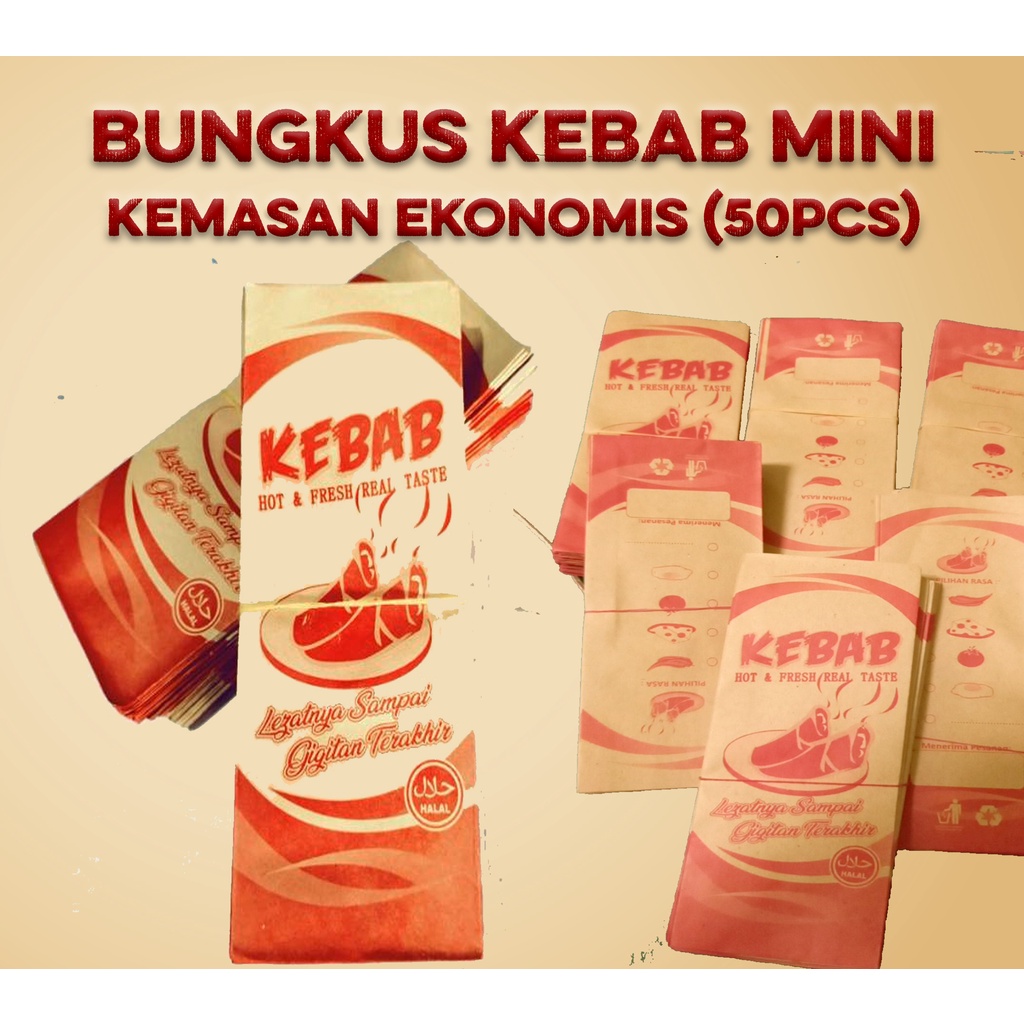 

Bungkus KEBAB SHAWARMA Mini EKONOMIS 50pcs