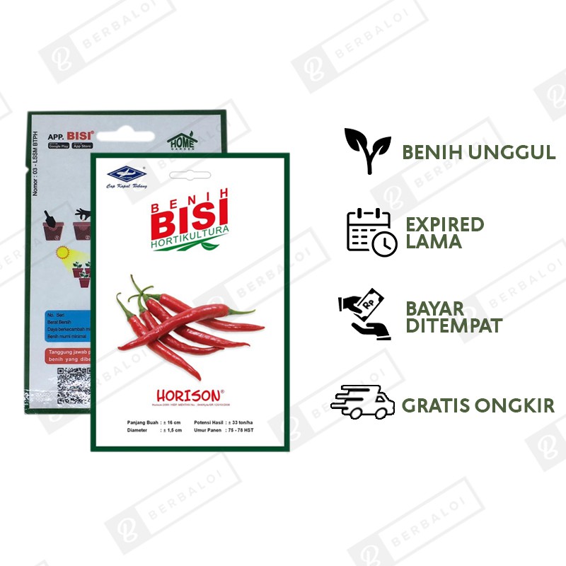 COD Horison Benih Cabe Cabai Merah Besar Hibrida Dataran Rendah-Tinggi 80 Butir