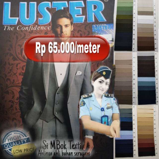 Kain merk Luster Bahan Seragam, Baju, Celana, harga per 0 ...