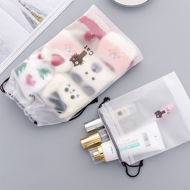 ELFYDO - HL0072 Tas Kosmetik Transparan Ukuran Kecil Motif Anti Air Travel Pouch Organizer Serbaguna