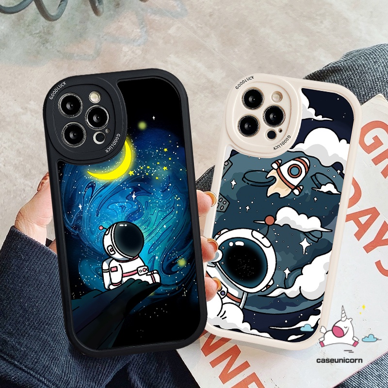 Casing TPU Lembut Astronot Kartun NASA Trendi Redmi A1 12C 10 10A 10C 9 9A 9T 9C NFC K40S POCO X3 F4 M3 Redmi Note 10 10s 11 Note11Pro Note 8catatan 9 9s 11s Note 9Pro Note 10Pro