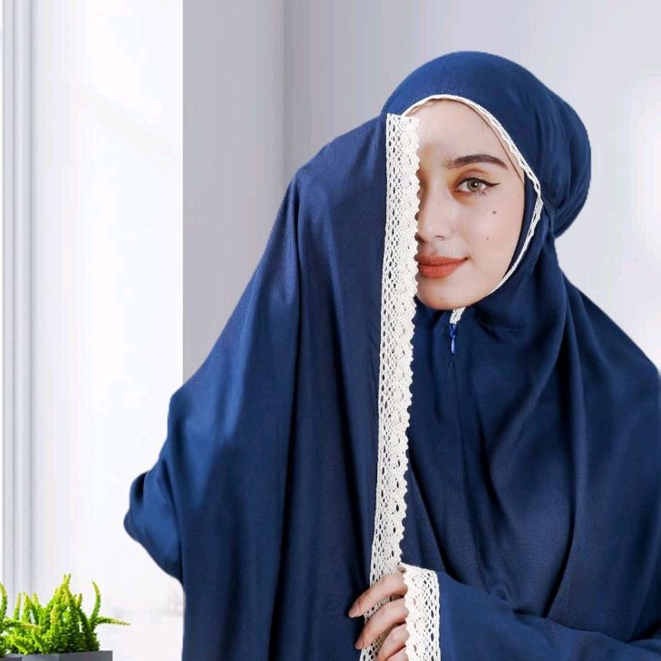 Mukena Dewasa Premium Jumbo Polos Bahan Katun Halus Dan Adem