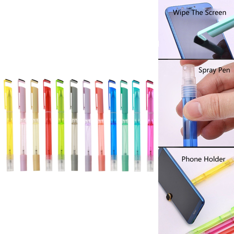 Alco-Pen 4in1 Pena Gel / Spray / Hand Sanitizer / Holder Handphone Portable Bisa Diisi Ulang