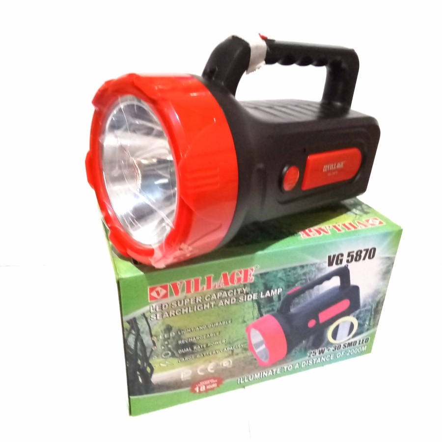 COD SENTER TANGAN LED + LAMPU EMERGENCY VILLAGE VG 5870 25 WATT + 30 SMD LED//SENTER VILLAGE 25 WATT VG 5870