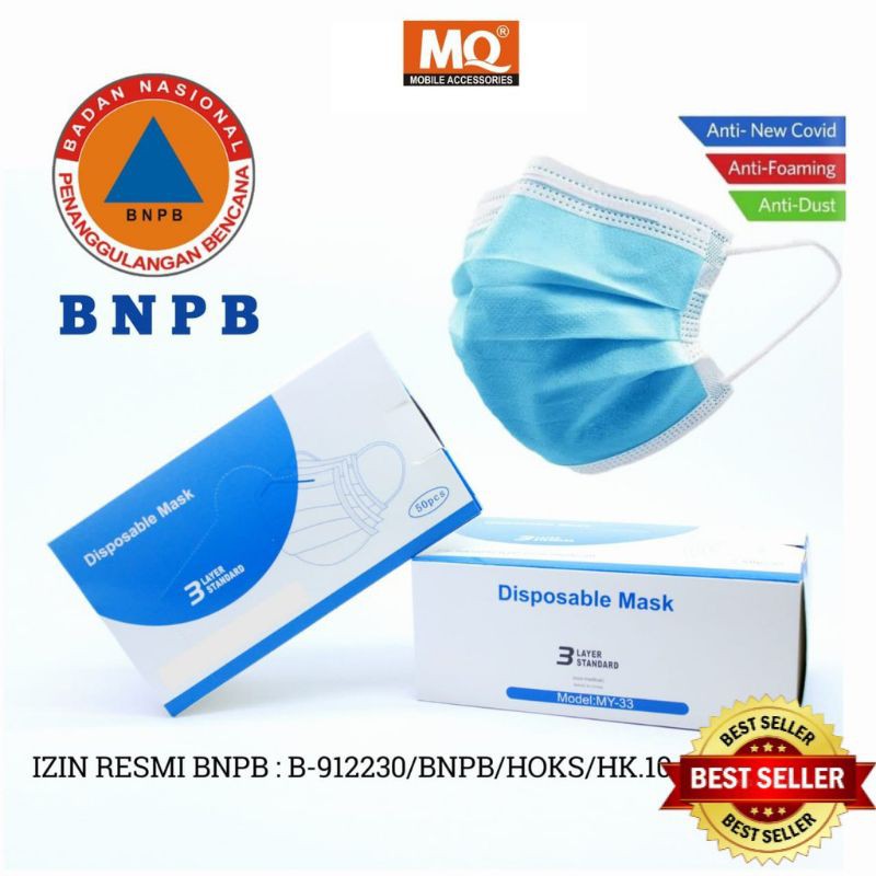 MASKER DISPOSABLE 3 PLY  (ecer 4pcs)