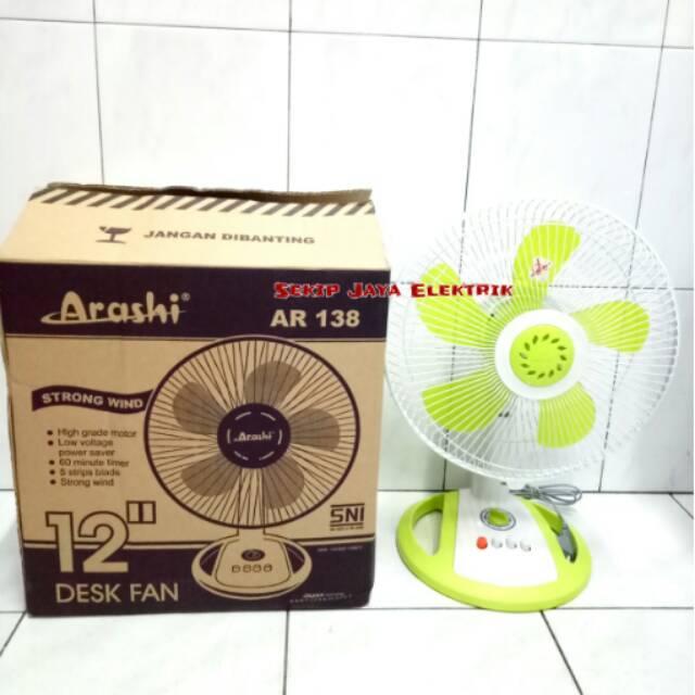 Kipas angin 12" Desk Fan Arashi AR 138 / Kipas Angin Duduk 12 inc ( Bisa Gojek / Grab Medan )