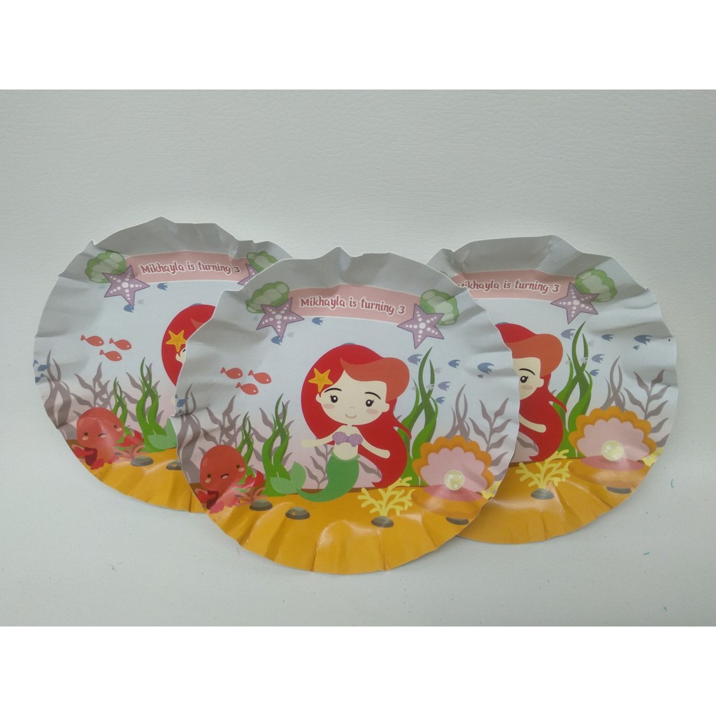 Jual Piring Kertas Mermaid Paper Plate Mermaid Piring Kertas Custom Mermaid Paper Plate